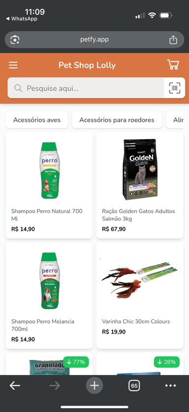 Pesquisa de Produtos - WhatsApp Conversation